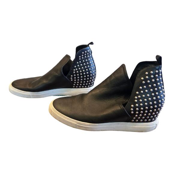 Steven By Steve‎ Madden Women's CHLOEY Sneaker, Black Leather, Size  8.5 - Picture 2 of 9